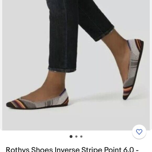 Rothy’s the point retired inverse striped size 9.5 woman’s flat shoes - Picture 3 of 12
